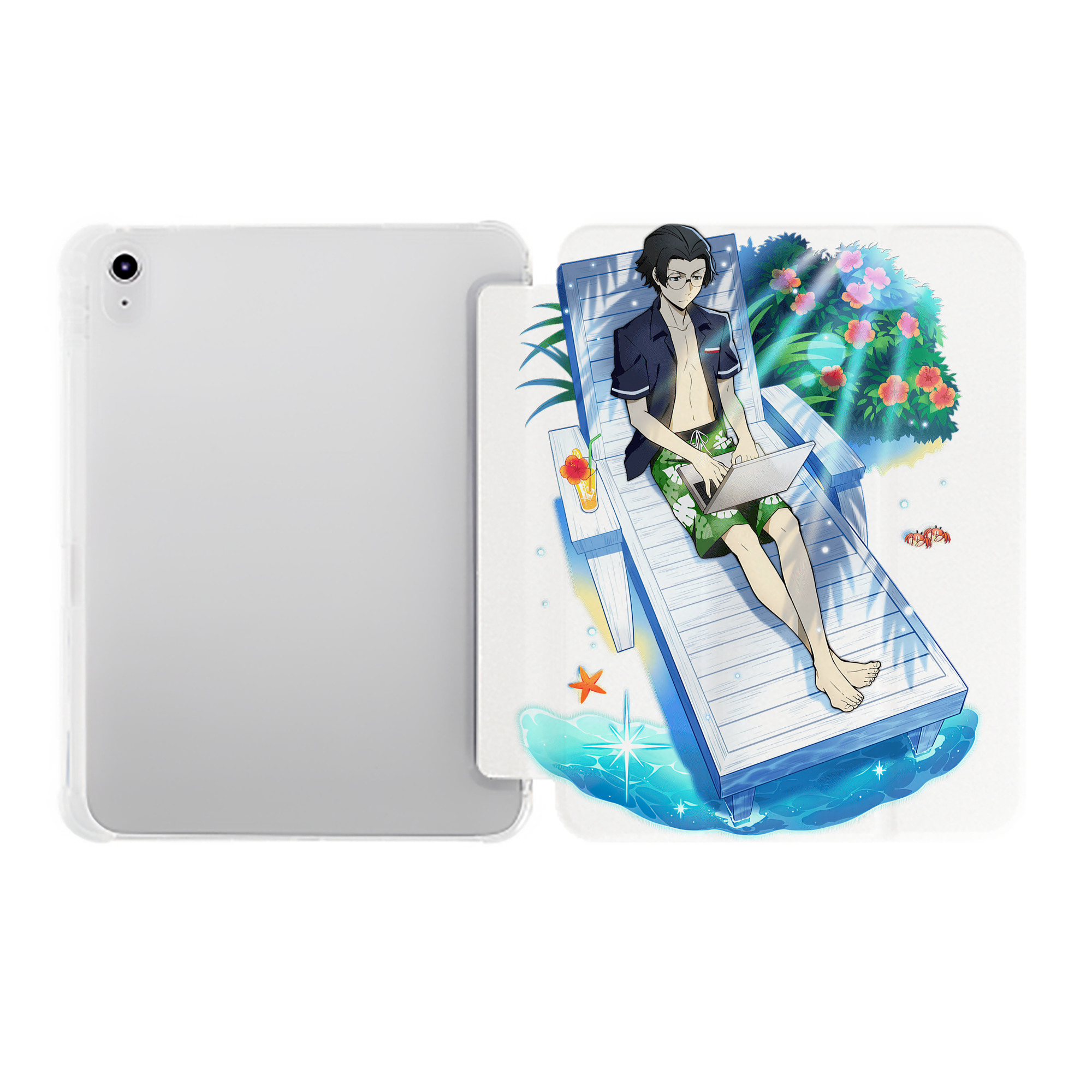 （画像用） 文豪ストレイドッグス Bungo Stray Dogs IPad ケース ペン収納付き 三つ折りスタンド PUレザー×シリコン 対応機種9.5/10.5/10.9インチ